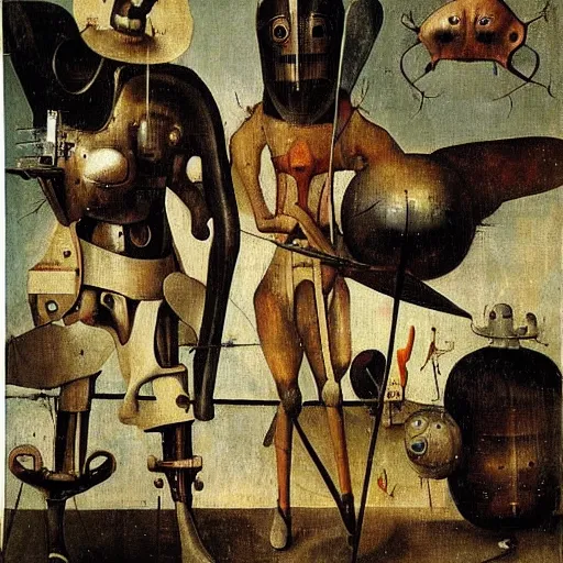 Prompt: cyborgs by hieronymus bosch