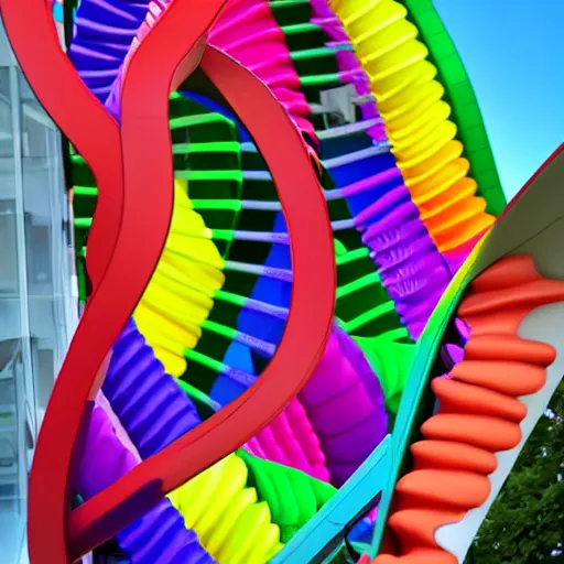 Image similar to Colorful DNA shaped building