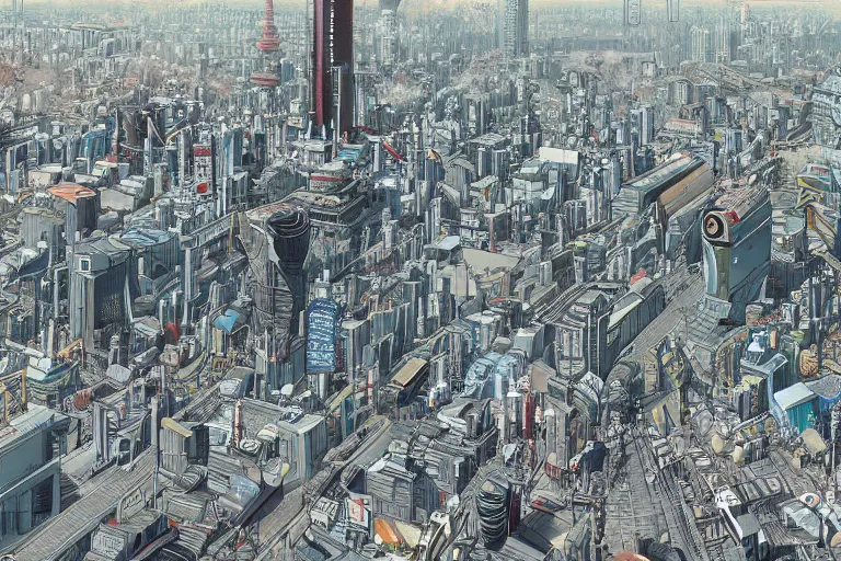 Prompt: Tokyo in the year 2274, detailed, artstation