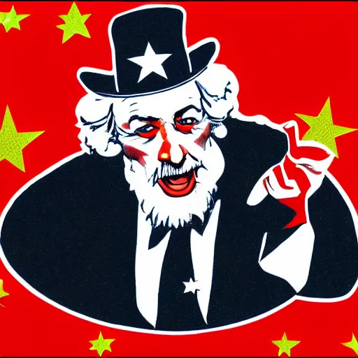 Image similar to uncle sam as a communist, digital art