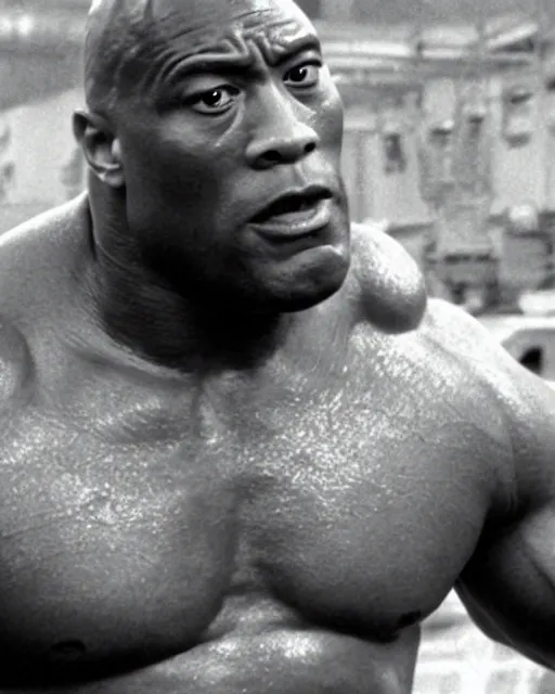 Image similar to film still close - up shot of dwayne johnson as john coffey from the movie the green mile. photographic, photography