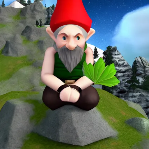 Image similar to Runescape Gnome Child smoking marijuana on top of White Wolf Mountain