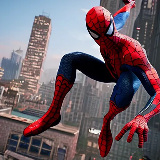 Prompt: Spider-Man PS4 rendered in unreal engine 5