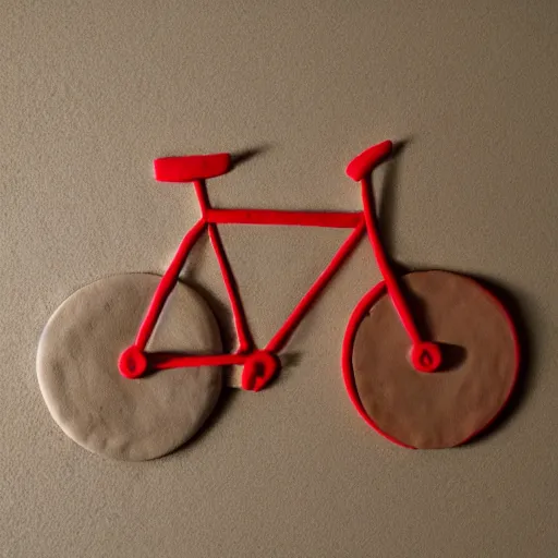 Image similar to clay emoji art of a bicycle