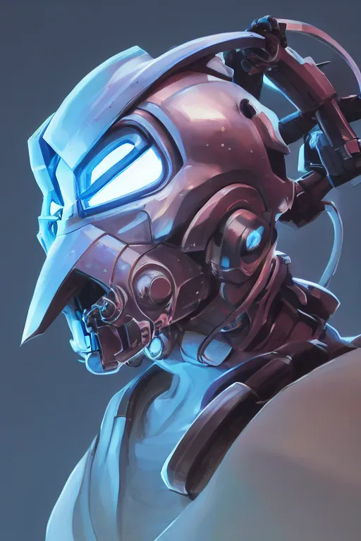 Image similar to epic mask helmet robot ninja portrait stylized as fornite style game design fanart by concept artist gervasio canda, behance hd by jesper ejsing, by rhads, makoto shinkai and lois van baarle, ilya kuvshinov, rossdraws global illumination radiating a glowing aura global illumination ray tracing hdr render in unreal engine 5