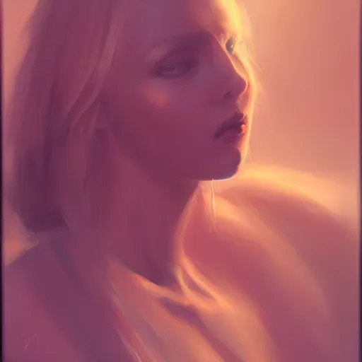 Image similar to a young woman dramatic lighting, chiaroscuro, high detail, painted by jana schirmer, trending on artstation