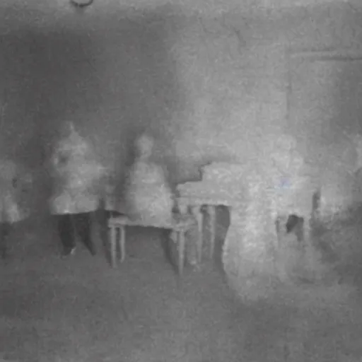Image similar to 1920 infrared photo taken during a séance showing a spirit medium manifesting ectoplasm