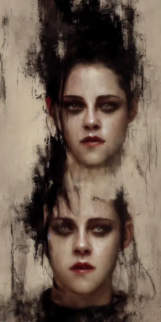 Prompt: A painting of Kristen Stewart, by Jeremy Mann