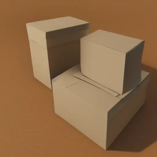 Image similar to a cardboard box with a tissue dispenser on top of it, a raytraced image by Raymond Duchamp-Villon, polycount, cubism, low poly, sketchfab, made of cardboard