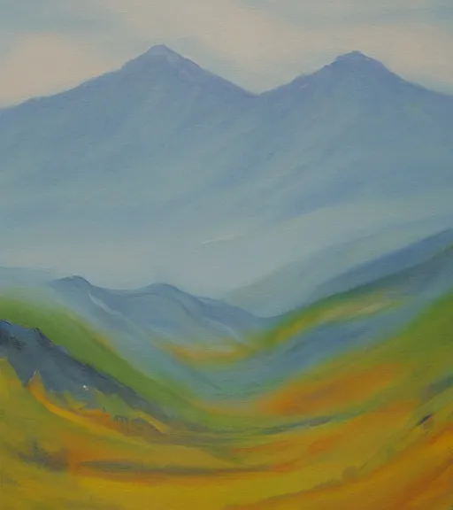 Prompt: painting of mountains by yun che