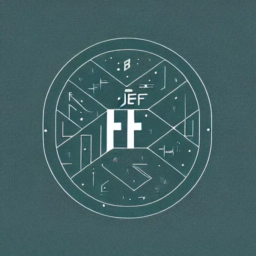 Image similar to “JEFF” text, JEFF “(((JEFF)))))” text logo, simple white background Victo Ngai, Kilian Eng