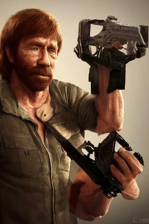 Image similar to Chuck Norris, concept art, artstation, octane, 3D render