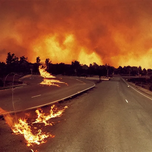 Image similar to the world is on fire, photo by william eggelston