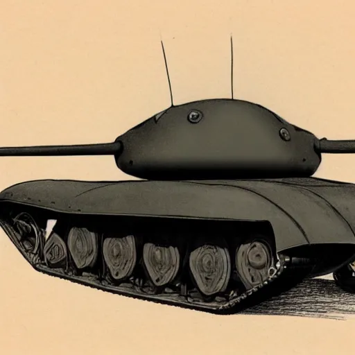 Prompt: drawing of a T34 tank