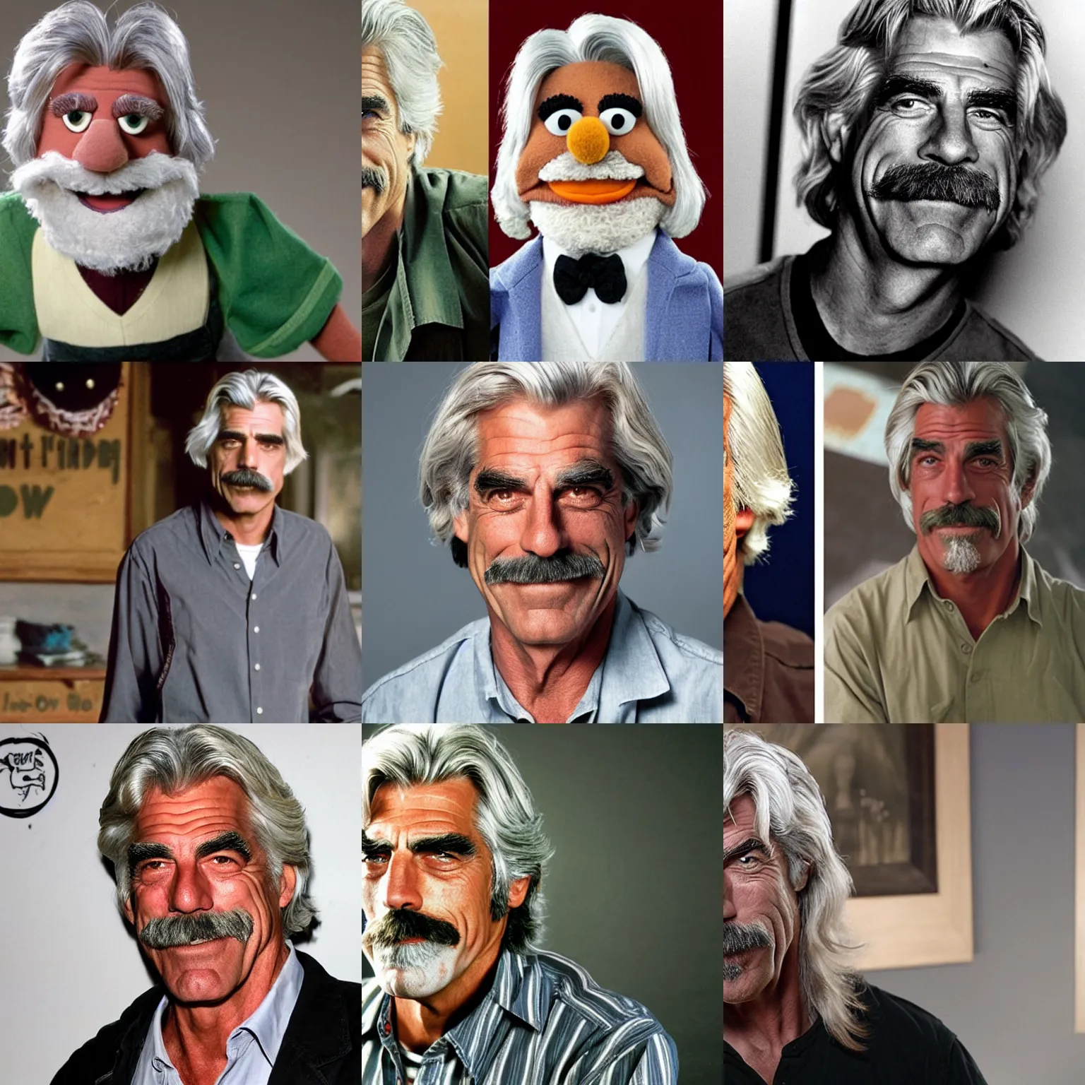 Prompt: sam elliott as a muppet