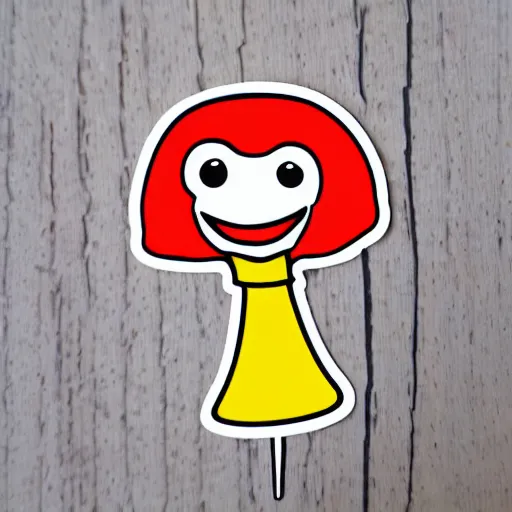 Prompt: anthropomorphic mushroom, sticker,