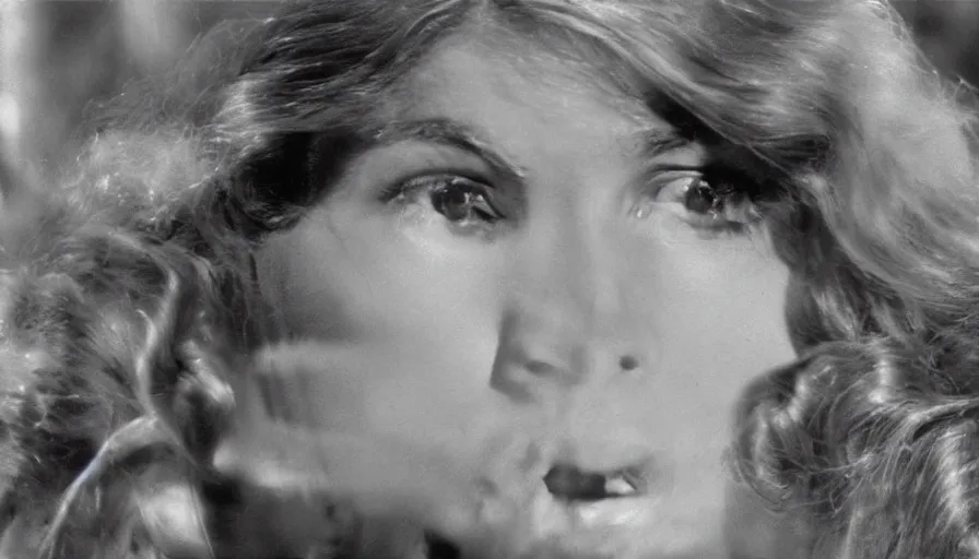 Prompt: film capture, young ingrid bergman as barbarella, exploring an alien planet. beautiful. symmetrical face. symmetrical body. cinematic. 1 0 0 mm lens. realistic. photograph.