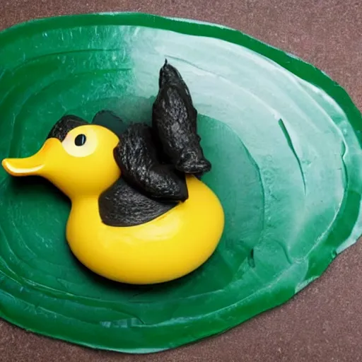 Prompt: duck made of cabbage