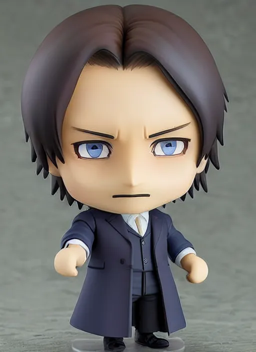 Image similar to mads mikkelsen, an anime nendoroid of mads mikkelsen figurine, realistic face, detailed product photo