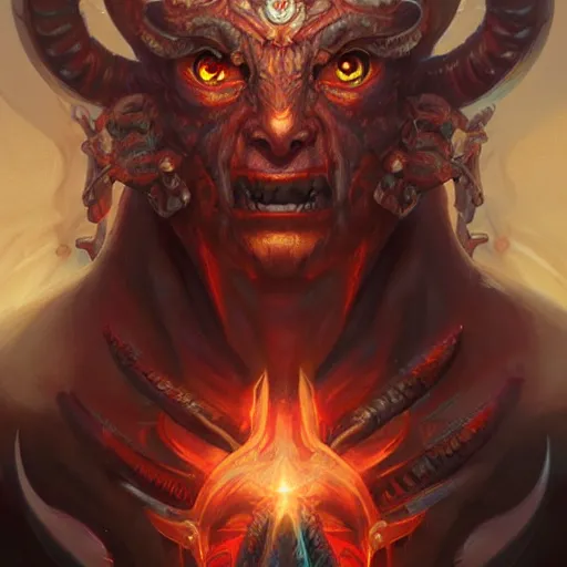 Prompt: A portrait of a demon, four arms, Vishnu-like, very coherent symmetrical artwork ultra HD, 4k, concept art by artgerm and greg rutkowski