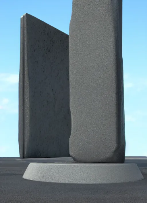 Prompt: highly detailed render of a futuristic metallic stele standing on the road made in unreal engine 4