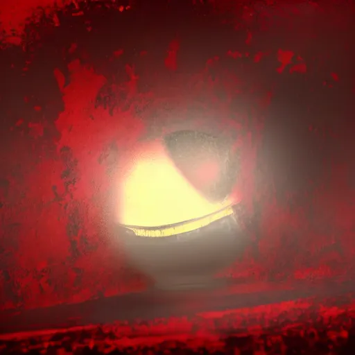 Image similar to a large glob of black fuzz floating in the middle of the screen, with a red outline, matte painting, concept art, 4 k