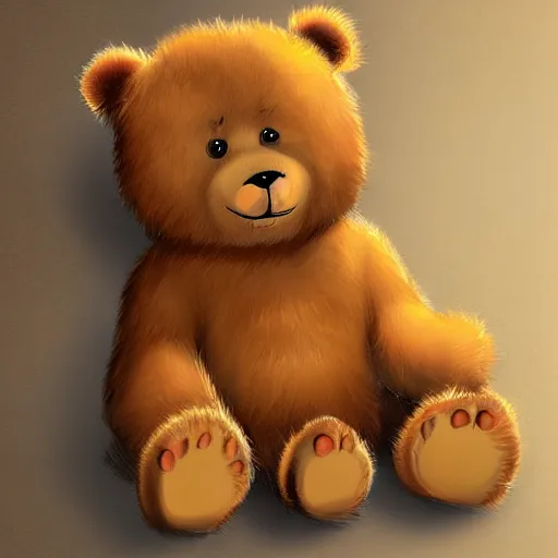 Image similar to Brendan Fraser as a cute fluffy teddy bear, digital art