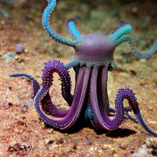 Prompt: the cutest tentacled alien, nature photography