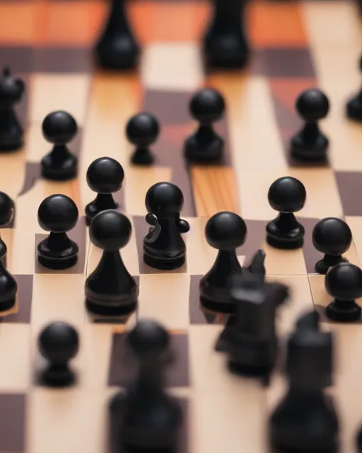 Image similar to high quality presentation photo of a chess set with retro toy robots as the pieces, photography 4k, f1.8 anamorphic, bokeh, 4k, Canon, Nikon