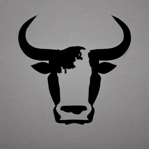 Image similar to bull logo, minimalistic design, banksy, bold, sharp, by simon daniels, white background, illustration