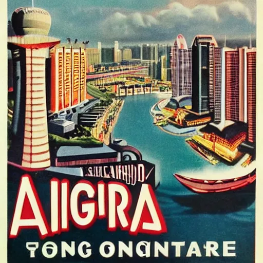 Image similar to A 1950s poster depicting Singapore