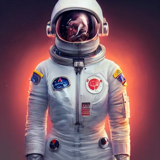 Prompt: asia woman bloodiedface in astronaut gear, ultra realistic, concept art, intricate details, eerie, horror, highly detailed, photorealistic, octane render, 8 k, unreal engine. art by artgerm and greg rutkowski and alphonse mucha