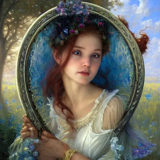 Image similar to Lilia Alvarado, Sophie Anderson, Mark Arian, Bob Byerley, Charlie Bowater, Mark Brooks, Steve Henderson, Justin Gerard, Arthur Hughes, Edward Robert Hughes, Mark Keathley, Victor Nizovtsev, Carlos Shwabe, Ross Tran