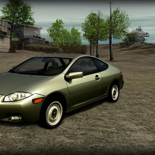 Prompt: 2003 Honda Insight in World of Tanks screenshot