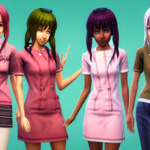 Image similar to a portrait of anime girl, the sims 4