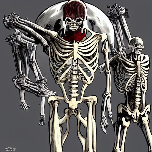 Prompt: attack on titan skeleton cyborg highly detailed 4k concept art smooth top chart-n 8