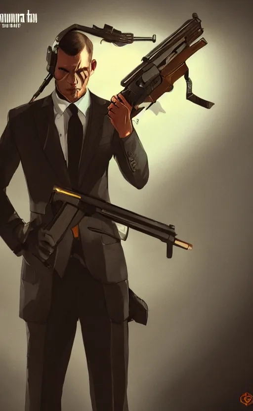 Image similar to a jackrabbit as a hitman, suit and tie, with silenced gun, dynamic lighting, fantasy concept art, trending on art station, stunning visuals, creative, cinematic, ultra detailed