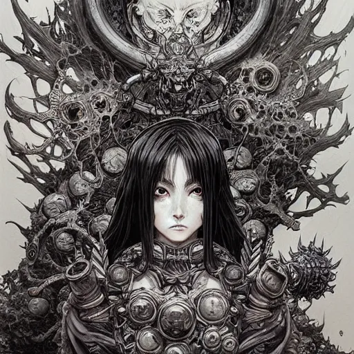 Image similar to prompt: World of Warcraft character portrait drawn Vania Zouravliov and Katsuhiro Otomo and Takato Yamamoto, inspired by Akira 1988 anime, magical and alchemical weapons, soft light, intricate detail, photorealistic style, intricate detailed oil painting, detailed illustration, oil painting, painterly feeling, intricate ink painting detail, sharp high detail, manga and anime 2000