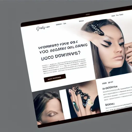 Prompt: landing page for a modern jewelry, web design, concept