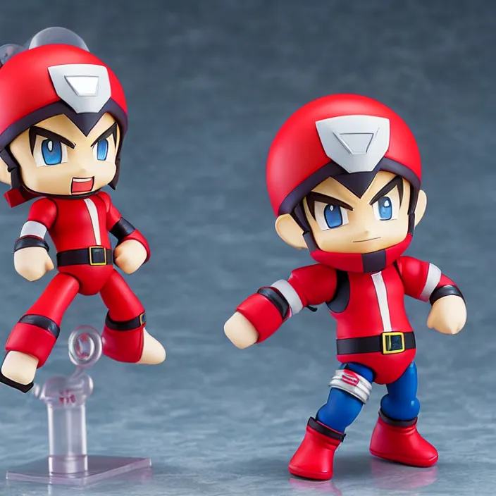 Image similar to protoman from megaman, an anime nendoroid of protoman, figurine, detailed product photo