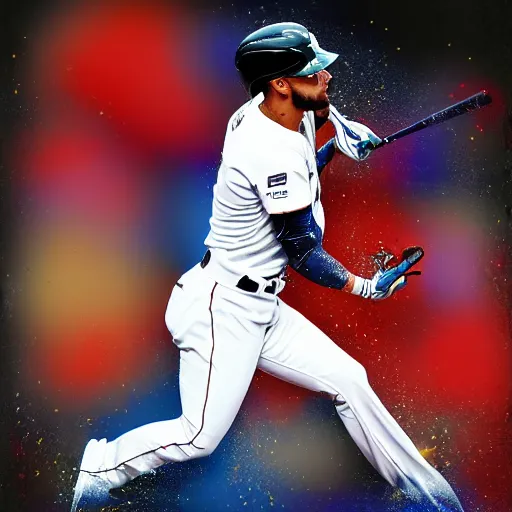 Image similar to fernando tatis jr applying cream to himself, splash art, hyper detailed, 8 k