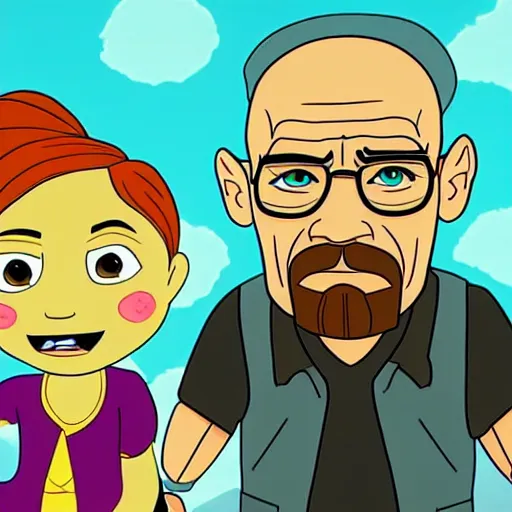 Image similar to breaking bad disney animation, high quality, detailed