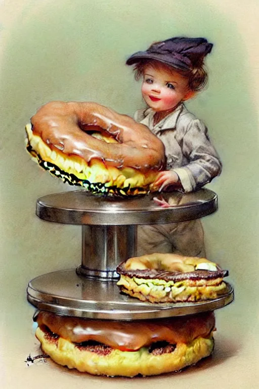 Image similar to (((((1950s doughnut shop . muted colors.))))) by Jean-Baptiste Monge !!!!!!!!!!!!!!!!!!!!!!!!!!!