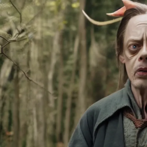 Image similar to Real Stills of Steve Buscemi playing a lord of rings elf in the new upcomming TV show promo ARRIFLEX 435 Camera face closeup