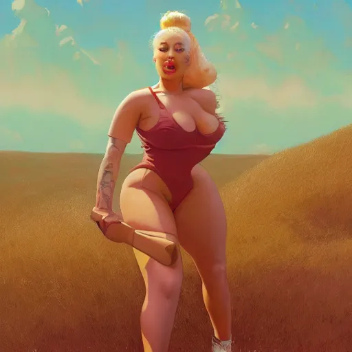 Prompt: 4k headshot of thicc Iggy azalea , Cardi B , Nikki Minaj from Macfarlane comics, killing with green fire by Craig Mullins, ilya kuvshinov, krenz cushart, epic , artgerm trending on artstation by Edward Hopper and Dan Mumford and WLOP and Rutkovsky, beksinski carl spitzweg moebius and tuomas kocar, intricate artwork by caravaggio, Unreal Engine 5, Lumen, Nanite , 4K headshot of godlike clown with defined arms and open hands and bloody clothes with giant mandala wings , intricate face , flawless anime cel animation by Kentaro Miura, psychedelic , highly detailed upper body , professionally post-processed , beautiful, scary, symmetry accurate features, epic, octane rendered, anime masterpiece, accurate