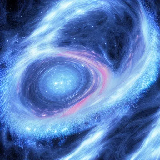 Image similar to gravitational galactic maelstrom, blue fire, vray, highly detailed