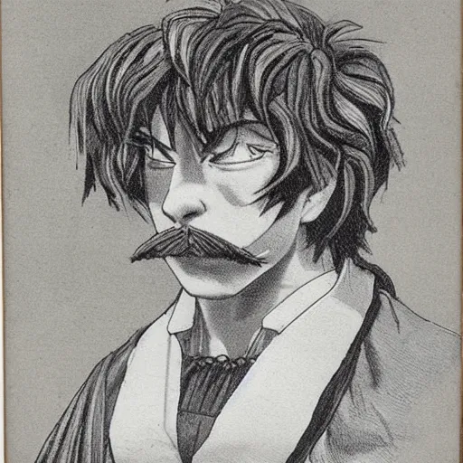 Image similar to realistic old victorian style portrait of goku with a powered wig and ruffled shirt