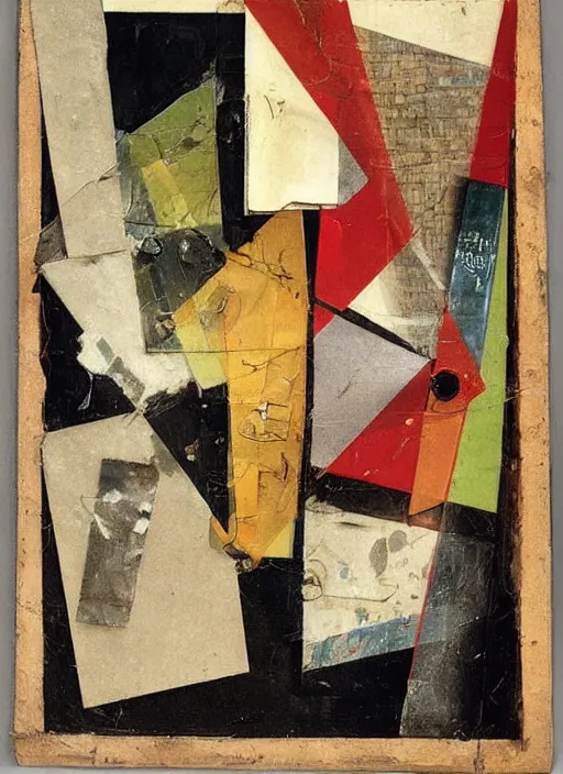 Prompt: an artwork by kurt schwitters