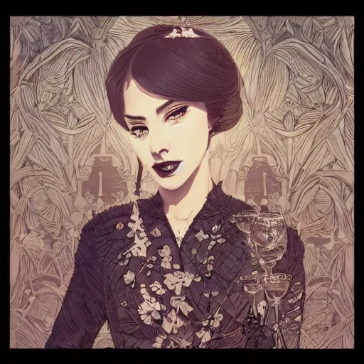 Image similar to illustration of lady at a wedding, mcbess, intricate complexity, by greg rutkowski, artgerm, ross tran, conrad roset, takato yomamoto, ilya kuvshinov. 4 k, beautiful, cinematic dramatic atmosphere