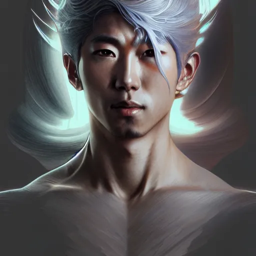 Image similar to ultra realistic illustration, a japanese male digital ghost ninja, transparent, static, intricate, elegant, highly detailed, digital painting, artstation, concept art, smooth, sharp focus, illustration, art by artgerm and greg rutkowski and alphonse mucha